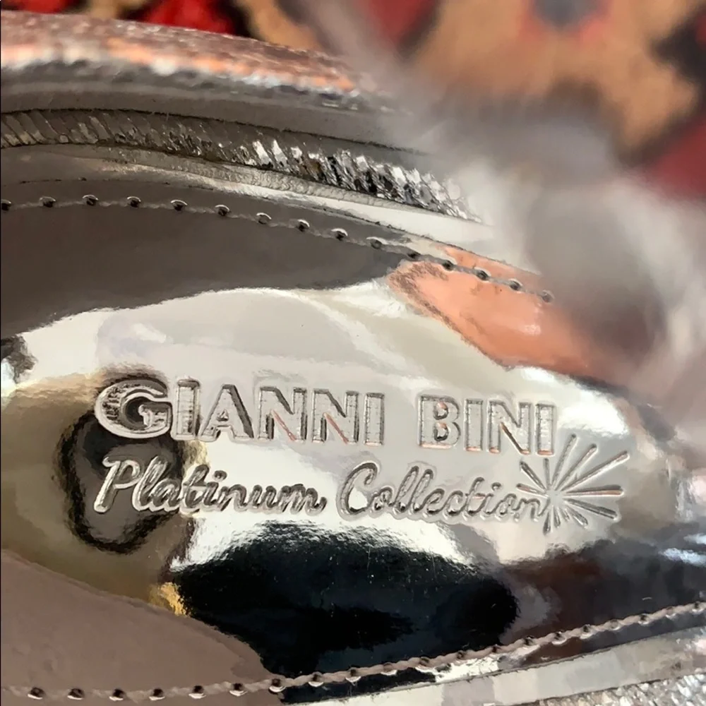 Gianni Bini Silver and White Heels